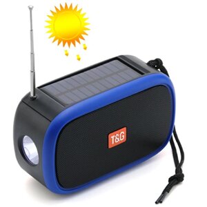 Bluetooth-колонка TG632, c функцією speakerphone, радіо, ліхтар, сонячна батарея, blue