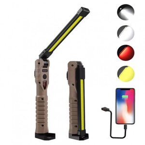 Ліхтар WORKLIGHT WL-08-XPE+COB (white+yellow+red), power bank, Li-Ion акум., поворот180º+180º, магнит, зажим, крюк, ЗУ