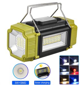 Ліхтар переносний LS-228-LED WHITE+RED+BLUE+YELLOW, power bank, Li-Ion акумулятор, сонячна батарея, ЗУ Type-C