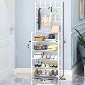 Підлогова стійка - вішалка для одягу та взуття WH9106-5 White, 60*28*171