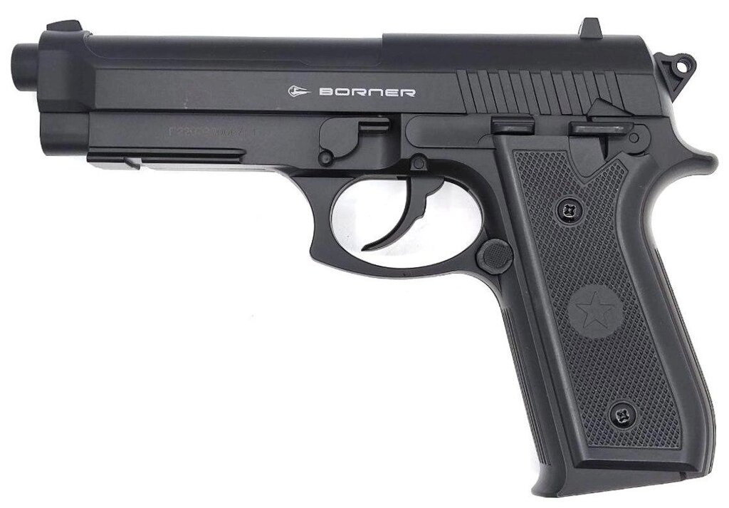 Пневматичний пістолет Borner 92 (Beretta 92F, полімер) від компанії Інтернет-магазин "Компот" - фото 1