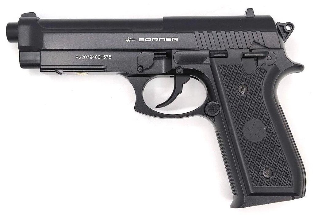 Пневматичний пістолет Borner 92M (Beretta 92F, метал) від компанії Інтернет-магазин "Компот" - фото 1