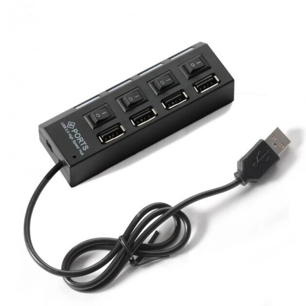 USB концентратор 4 Port USB Hub від компанії Інтернет-магазин "Компот" - фото 1