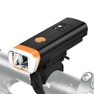 Велоліхтар HJ-047-XPG ULTRA LIGHT, aluminum, avtolight sensor, waterproof, аккум., зу microusb