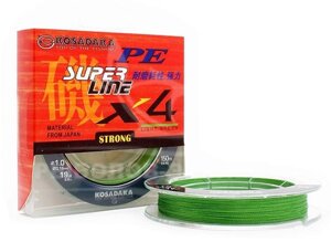 Шнур Kosadaka PE Super Line X4 150m 0.10mm Fluo Green