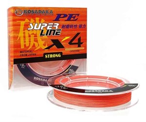Шнур Kosadaka PE Super Line X4 150m 0.30mm Orange