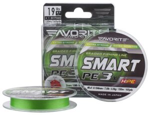 Шнур Favorite Smart PE 3x 150м (l. Green) # 0.6 / 0.132мм 5.4кг