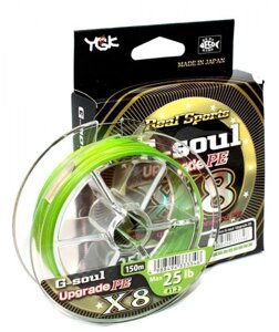 Шнур YGK G-Soul X8 Upgrade 150m # 0.8 / 16lb салатовий