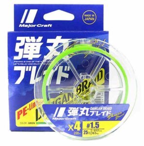 Шнур Major Craft Dangan Braid X4 200m (салат.) #1.0 18LB