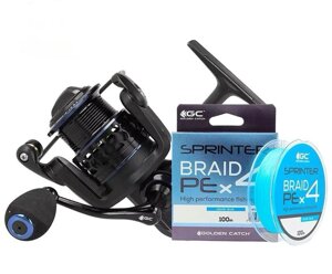 Катушка GC Sprinter 2000S-PE + шнур GC Sprinter PE X4 100м Blue #1.0