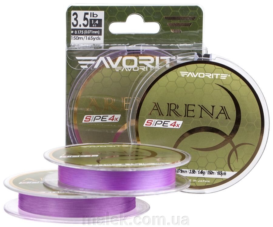 Шнур Favorite Arena PE 100m (purple) # 0.3 / 0.09мм 3кг від компанії Мальок - фото 1