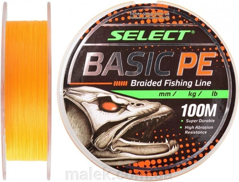 Шнур Select Basic PE 100m (оранж.) 0.10mm 10LB / 4.8kg від компанії Мальок - фото 1