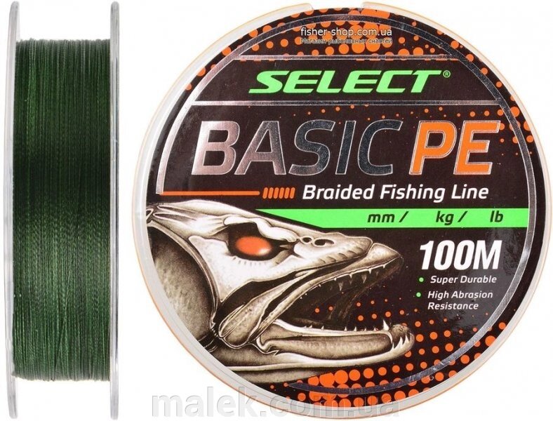 Шнур Select Basic PE 100m (темн-зел.) 0.14mm 15LB / 6.8kg від компанії Мальок - фото 1