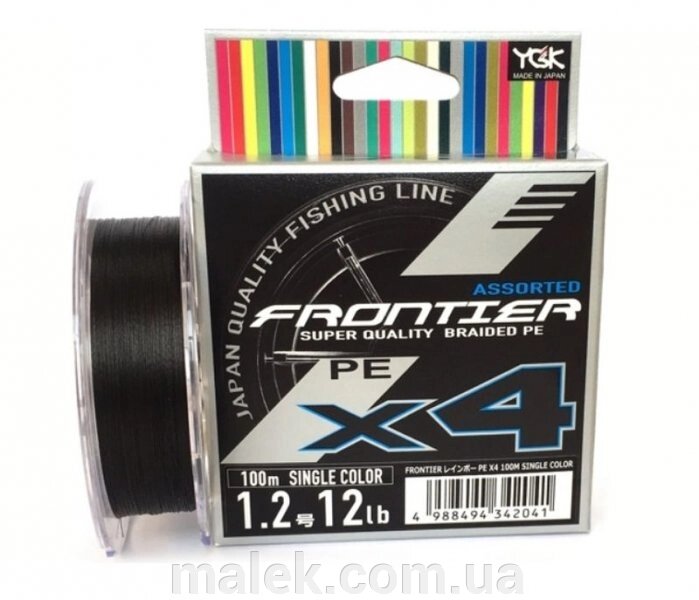 Шнур YGK Frontier X4 100m (чорний) # 0.6 / 0.128mm 6lb / 2.7kg від компанії Мальок - фото 1