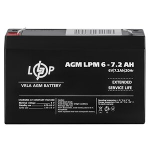 Акумулятор AGM LPM 6V - 7.2 ah