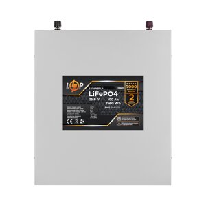 Акумулятор LP lifepo4 25,6V - 100 ah (2560wh) (BMS 80A/40а) метал для дбж