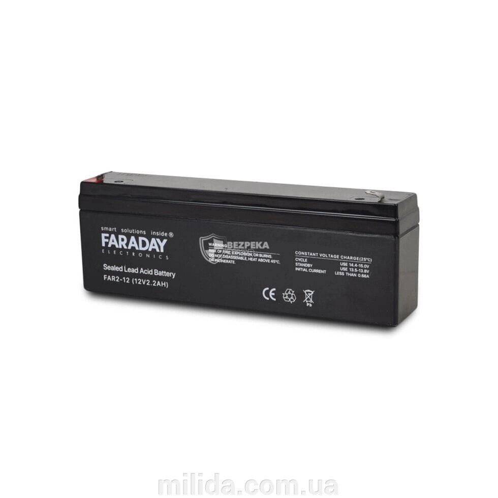 Акумулятор 12В 2 Ач для ДБЖ Faraday Electronics FAR2-12 від компанії інтернет-магазин "_Міліда_" - фото 1