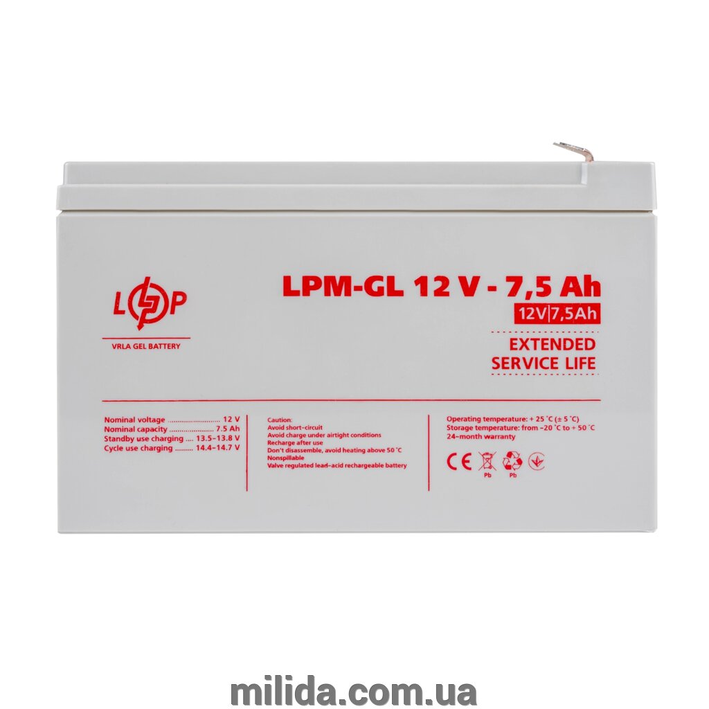 Акумулятор гелевий LPM-GL 12V - 7.5 Ah від компанії інтернет-магазин "_Міліда_" - фото 1