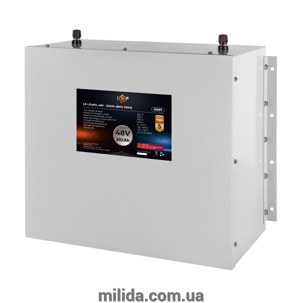 Акумулятор LP LiFePO4 48V (51,2V) - 202 Ah (10342Wh) (BMS 200A) металл від компанії інтернет-магазин "_Міліда_" - фото 1