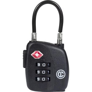 Багажний навісний кодовий замок зі сталевого троса TSA CARLTON Travel Accessories 05992796XBLK;01 Чорний