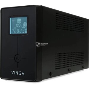 Джерело безперебійного живлення Vinga VPC-600MU 600ВА/360 Вт з LCD-дисплеєм з USB у металевому корпусі.