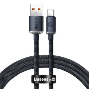 Кабель Baseus Crystal Shine USB 2.0 to Type-C 100W 1.2M Чорний (CAJY000401)