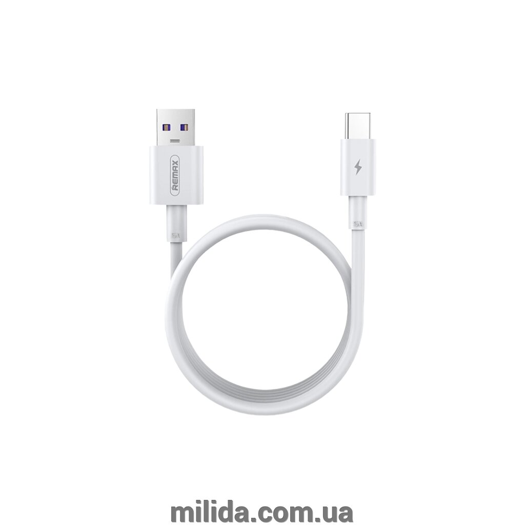 Кабель Remax Marlik USB 2.0 to Type-C 5A 2M Білий ( RC-183а ) від компанії інтернет-магазин "_Міліда_" - фото 1
