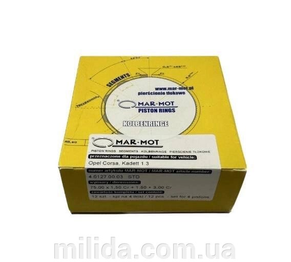 Кільця поршневі Opel Kadett E 1.3 75.00 mm STD 1.5-1.5-4mm 08-306300-00 / 01126N0 від компанії інтернет-магазин "_Міліда_" - фото 1