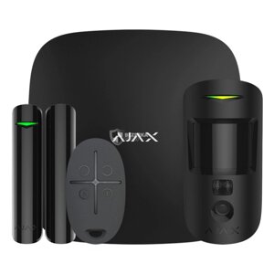 Комплект бездротової сигналізації Ajax StarterKit Cam Plus (8EU) UA Black з фотоверифікацією