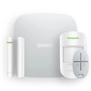 Комплект бездротової сигналізації Ajax StarterKit Plus white з підтримкою Wi-Fi та 2 SIM-карток.