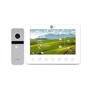 Комплект відеодомофона Neolight NeoKIT HD+ Silver: відеодомофон 7" з детектором руху та 2 Мп відеопанель