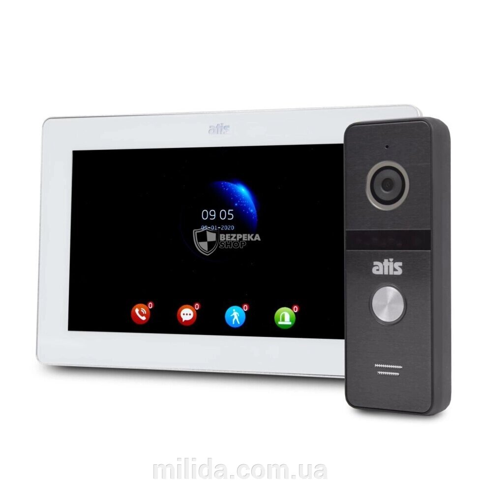 Комплект Wi-Fi відеодомофона 7" ATIS AD-770FHD/T-White з підтримкою Tuya Smart + AT-400HD Black від компанії інтернет-магазин "_Міліда_" - фото 1