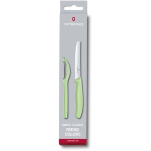 Кухонний набір Victorinox SwissClassic Paring Set 2шт з св. зел. ручкою (ніж, овощечистка Universal) (GB)