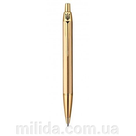 Кулькова ручка Parker IM Brushed Metal Gold GT BP Тризуб 20 332G_TR від компанії інтернет-магазин "_Міліда_" - фото 1