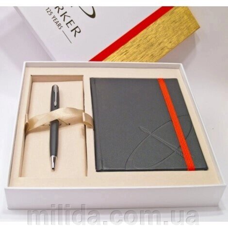 Набір Parker SONNET 08 Matte Black CT BP в подар. упаковці (кулькова ручка і блокнот) 84 432Cb від компанії інтернет-магазин "_Міліда_" - фото 1