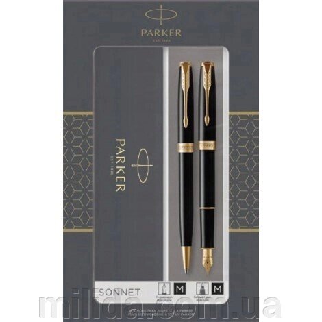 Набір ручок Parker SONNET 08 Laque Black FP+BP в подар. уп. DUOSETS 86 092b19 від компанії інтернет-магазин "_Міліда_" - фото 1