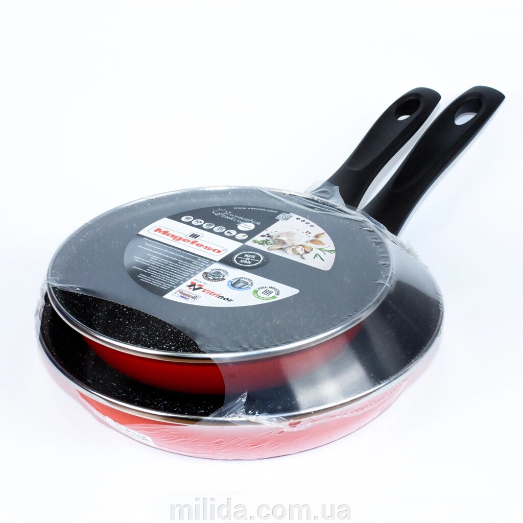 Набір сковорідок 2 шт K2 RED VITRINOR 20/24 см від компанії інтернет-магазин "_Міліда_" - фото 1