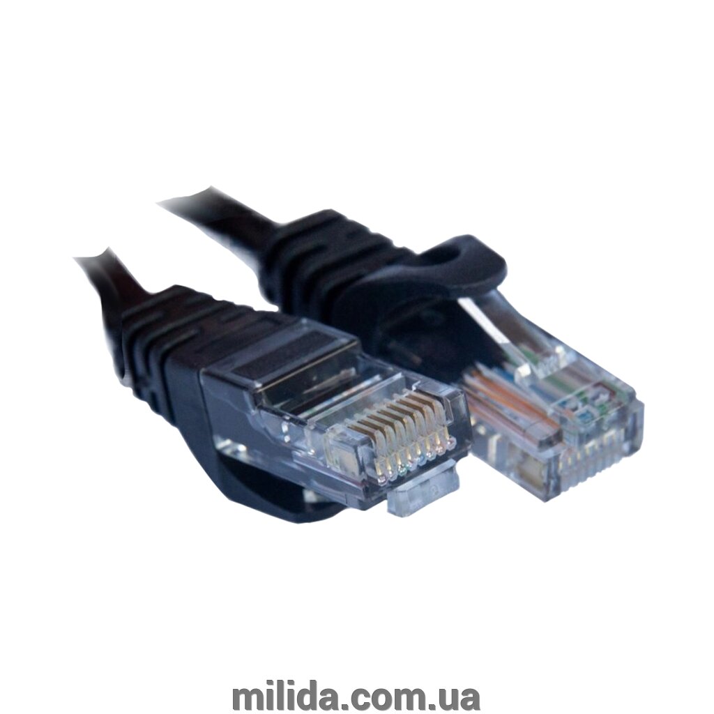 Патч-корд Gear CAT5E UTP 24 AWG 0.5м, чорний від компанії інтернет-магазин "_Міліда_" - фото 1