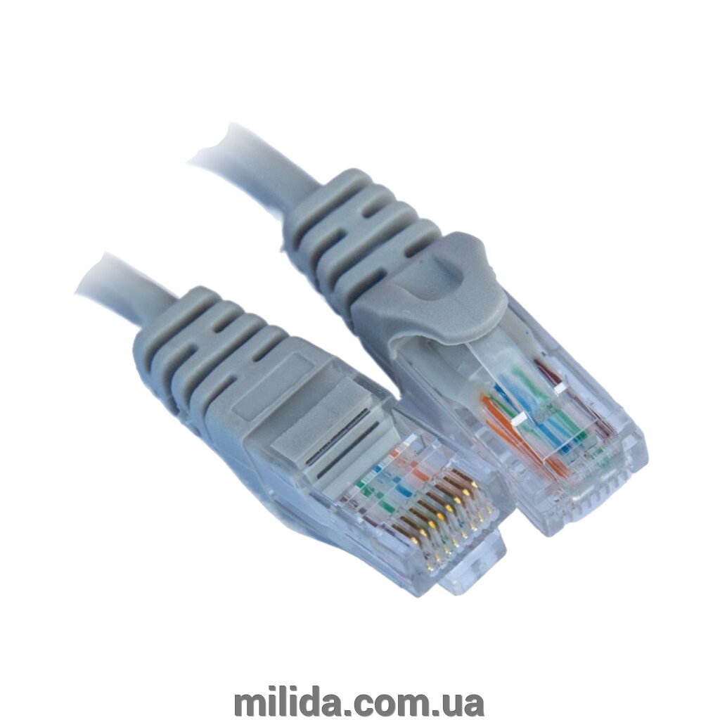 Патч-корд Gear СAT5E UTP 24 AWG 1.5м, сірий від компанії інтернет-магазин "_Міліда_" - фото 1