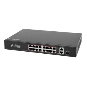 Комутатор мережевий POE GV-010-D-16+2 PG+1 SFP