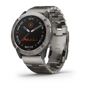 Smart Clock Garmin fenix 6X Pro Solar Титанове срібло з браслетом титану