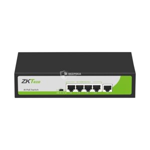 PoE-комутатор ZKTeco ZK-PoE41N-55W з 4 портами PoE