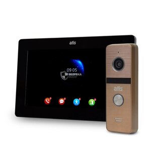 Комплект Wi-Fi відеодомофона 7" ATIS AD-770FHD/T-Black з підтримкою Tuya Smart + AT-400HD Gold