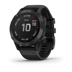 Smart Clock Garmin fenix 6 Pro чорний з чорним ременем