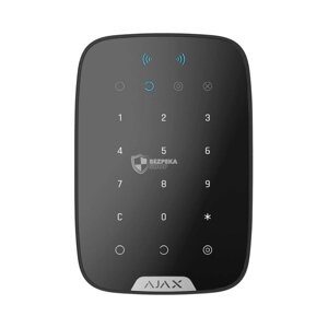 Бездротова сенсорна клавіатура Ajax Keypad Plus (8EU) RU black зі зчитувачем карт Pass та брелоків Tag