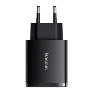 Зарядний пристрій Baseus Compact Quick Charger 2U+C 30W EU Чорний (CCXJ-E01)