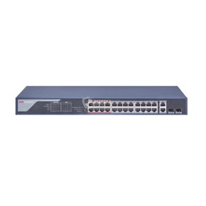 Некерований PoE комутатор Hikvision DS-3E0326P-E (B) з 24 портами PoE