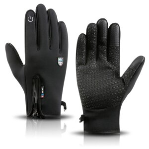 Спортивні тактичні рукавички вітро та вологозахисні з утепленням STORM UAD Чорні L