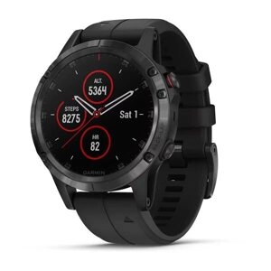 Smart Clock Garmin fenix 5 Plus Sapphire чорний з чорним ременем