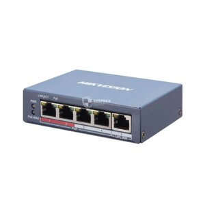 Керований 5-портовий PoE комутатор Hikvision DS-3E1105P-EI з 4 портами PoE